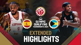 Final: Spain  vs Bahamas  | Extended Highlights | FIBA OQT 2024 Spain