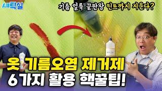 세탁에 미친 전문가의 비법 약품! 집에서도 가능한 6가지 활용 꿀팁? 삼겹살 기름, 마라탕 얼룩, 와이셔츠 목 때 제거 안되는게 없네...