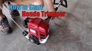 Honda 4 Stroke Trimmer Brushcutter How to Start, Cold Start. HHT35s GX35 Versattach hht25s UMK425U