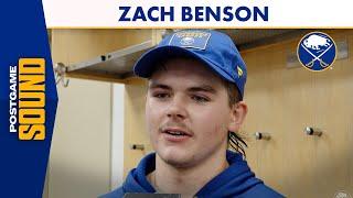 Zach Benson After Scoring In Buffalo Sabres' 6-1 Win Over New York Rangers At Madison Square Garden