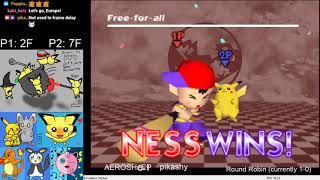 BoE128 02 Pikashy (Pikachu, Kirby) vs Aerosheep (Ness, Fox, Falcon)