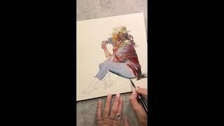 Мастер-класс рисование акварелью. Девушка. Watercolor workshop.