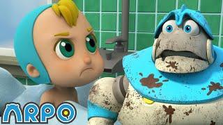 Arpo the Robot | MUST KEEP THE BABY CLEAN!!!!!! | Funny Cartoons for Kids | Arpo and Daniel