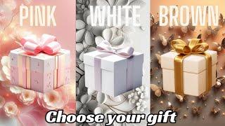 Choose your gift  || 3 gift box challenge Pink, White & Brown #giftboxchallenge #pinkvsblue