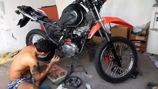 Moto Bros 150 Laranja Pintura Personalizada em Rodagens | Ninho Mofo