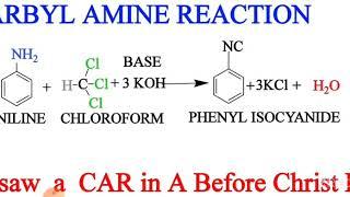 TRICK TO REMEMBER CARBYL AMINE REACTION#CARBYL AMINE REACTION# ISOCYANIDE TEST