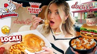 Eating Only LOCAL FAST FOOD RESTAURANTS For 24 HOURS!