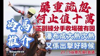 嚴重疏忽何只值十萬聲譽受損值千金.正副練分手收場確有因.冷馬推介潘布成大熱次熱又係出擊好時候21/5谷草九場C跑道.