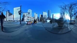 360º Video - Chicago, Michigan Ave., The Bean to Tribune Plaza