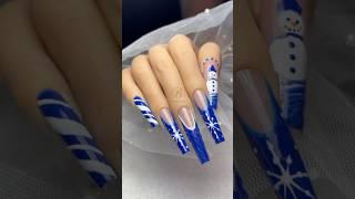 Christmas Countdown with B Shabelle: Design 9 of 30️Blue Christmas Nails  #fyp #bshabelle