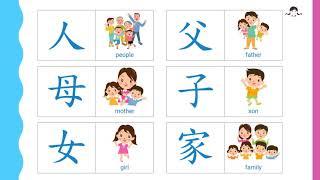 [認字卡#1] 人父母子女家 每日學習中文字/廣東話 (Chinese Character Flashcard #1, Cantonese Learning)