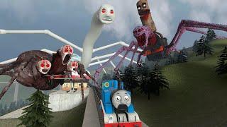 Building a Thomas Train Chased By New Cursed Thomas Train Monster Army in Garry's Mod
