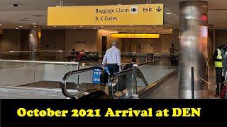 Denver Airport arrival and walking to rental car shuttle area - October 2021