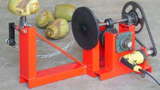 How To Make A Simple Coconut Dehusking Machine Using Drill Machine | DIY