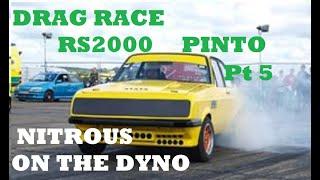 Drag race pinto, on the Dyno with carb, injection and Nitrous