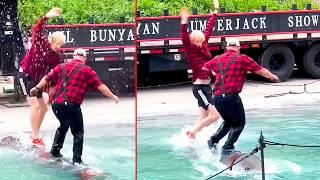 Ozzy Man Reviews: Lumberjack Log Rolling