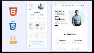 Responsive Portfolio Website using HTML and CSS | Responsive website design tutorial