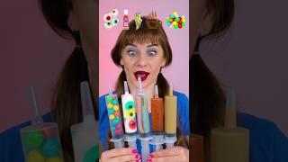 ASMR Emoji Gummy Eyeballs, Sauce, Bubble Gum Mukbang #shorts