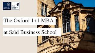 The Oxford 1+1 MBA at Saïd Business School