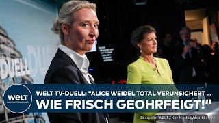 TV-DUELL: "Die Frau Weidel war ja dermaßen schlecht vorbereitet! Da hatte Wagenknecht einen Punkt"