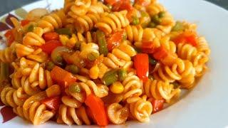 Vegetable pasta|With Tomato sauce| With Uzma's Kitchen