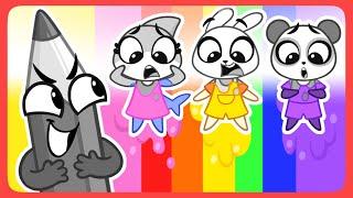 We Lost Our Colors!  Learn Colors with Baby Sharks  Funny Cartoons + Nursery Rhymes