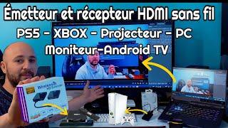 Émetteur et récepteur HDMI sans fil 1080p transmission 2,4/5 GHz compatible PS5,Xbox, PC portable