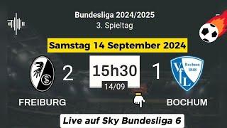 BUNDESLIGA : Freiburg 2 - 1 Bochum live auf Sky Bundesliga 6 - 14.09.2024 um 18:30 Uhr