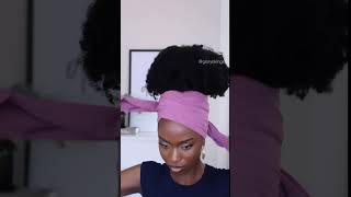 EASIEST SCARF AND PUFF COMBO #headscarf #4cnaturalhair