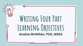 Writing Learning Objectives