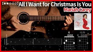 332.Mariah Carey - All I Want for Christmas Is You guitar【】  | Guitar tutorial | (TAB+Chords)