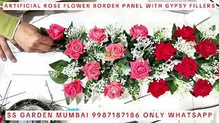 Artificial Rose Flower with Gypsy Filler Border panel for Decoration | SS GARDEN MUMBAI 9987187186