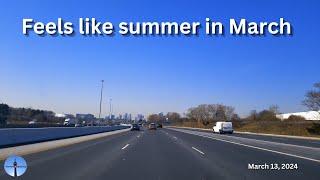 Dashcam drive: Warm day in March