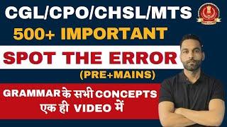 SPOT THE ERROR || FOR CGL, CPO, CHSL, MTS || Tips & Tricks || Jai sir #ssccgl2024