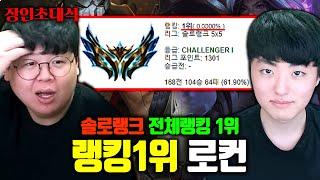 현재 롤 랭킹 1위, LPL 우승자 프로게이머 로컨 장인초대석 [테스터훈]