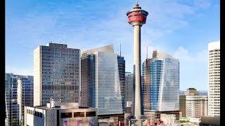 Calgary Tower - View of City and Mountains