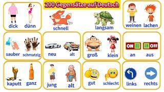 Wichtige Gegensätze auf Deutsch| Deutsch Lernen| Sprechen & Hören| A1-B1| Deutsch für Anfänger