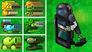 PVZ 1 Hybrid Challenge - 1 All Hybrid Peashooters Vs 1 Blast Door Zombie + EXTRA - Who Will Win?