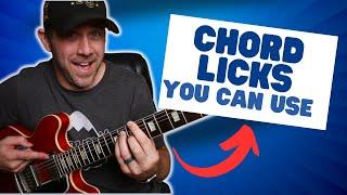 How to EASILY play Licks In Between CHORDS - 3  Examples