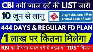 CBI Fixed Deposit Interest Rates || Central Bank Of India FD Rates || 444 Days Fixed Deposit Plan
