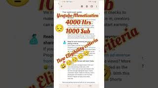 YouTube Monetization Update 2023 l Youtube Shorts Monetization Update l 4000