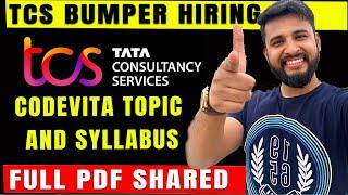 TCS BIGGEST BUMPER HIRING FOR FRESHERS |TCS CODEVITA 2025 SYLLABUS AND TOPICS WISE PDF SHARED