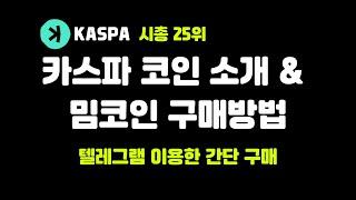 KASPA 코인 소개 / 카스파 밈코인 구매 방법 / KASWARE 지갑 설치 방법