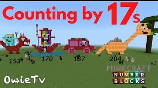 Numberblocks Minecraft COUNTING by 17s Learn to Count Nursery Rhymes  Math Learning Songs For Kids