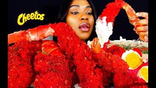 KING CRAB SEAFOOD BOIL MUKBANG | HOT CHEETOS TAKIS | SEAFOOD | MUKBANG | CHEESE SAUCE | ASMR EATING