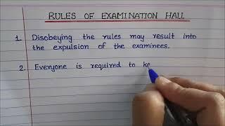 " Rule Of Examination Hall " | PLS Education | Essay Writing | Letter Writing | Application