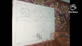 seneary nature drawing ️ easy,  LRG Lifestyle ( arts and crafts) .   please subscribe for more.