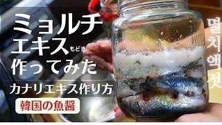 【簡単】ミョルチエキス作り#1　キムチ作りに欠かせない調味料を手作りカナリエキス作り方　멸치액젓 까나리액젓