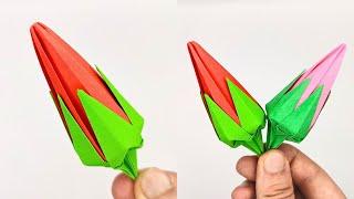 Paper ROSE & CALYX tutorial  How to make origami roses