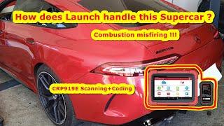 Launch CRP919E scanning and coding AMG GT63S.Tips for Beginners !!!Misfiring problems.